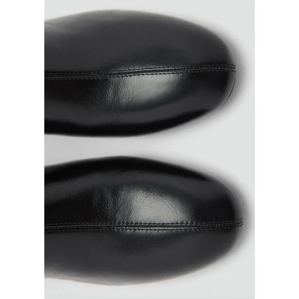 NEW MANGO MNG BLACK CLAIRE LEATHER HEELED ANKLE BOOTS BOOTIE SZ 39 US 8.5 - Picture 4 of 5
